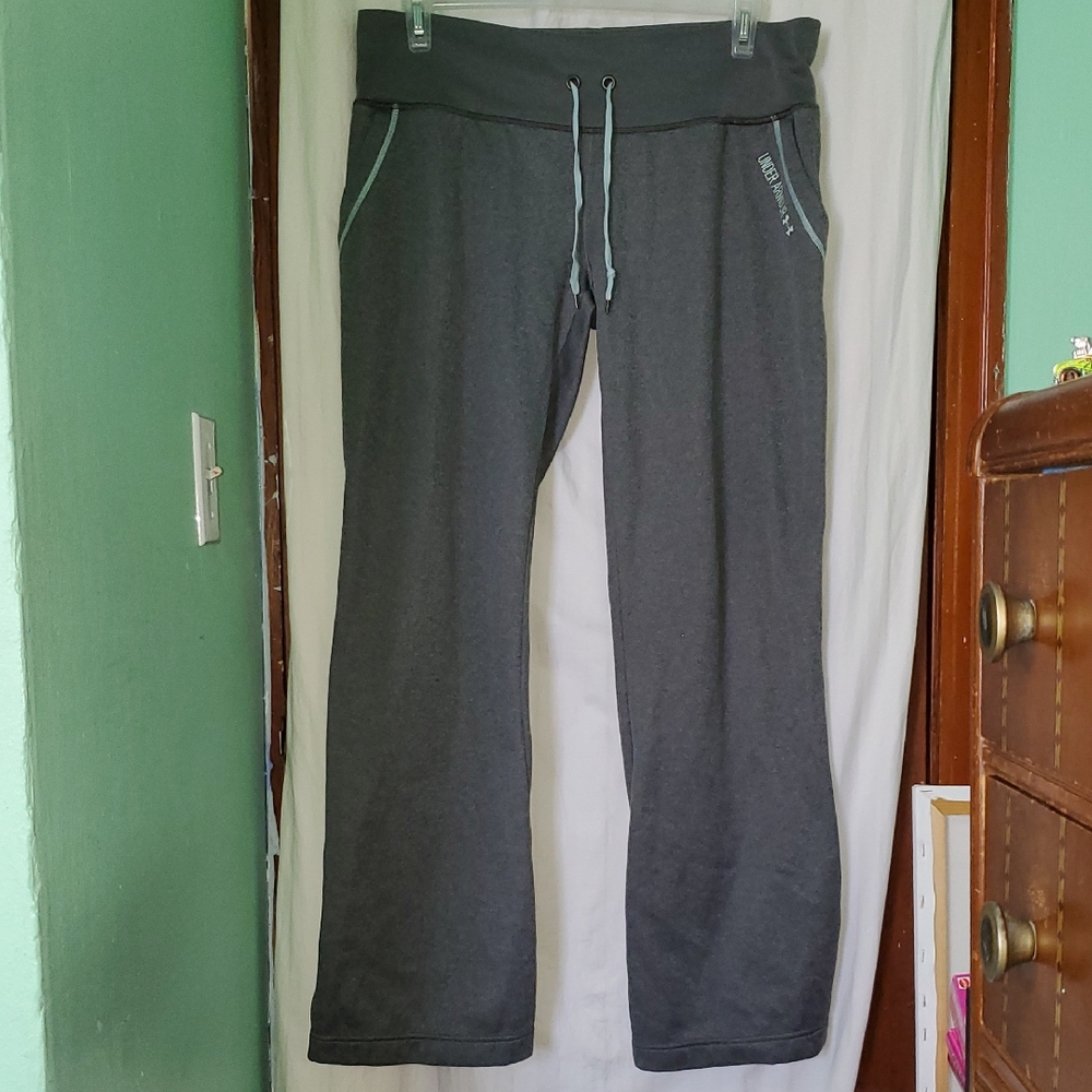 Under Armour Women's Dark Gray Track Pants with Light Gray Trim
